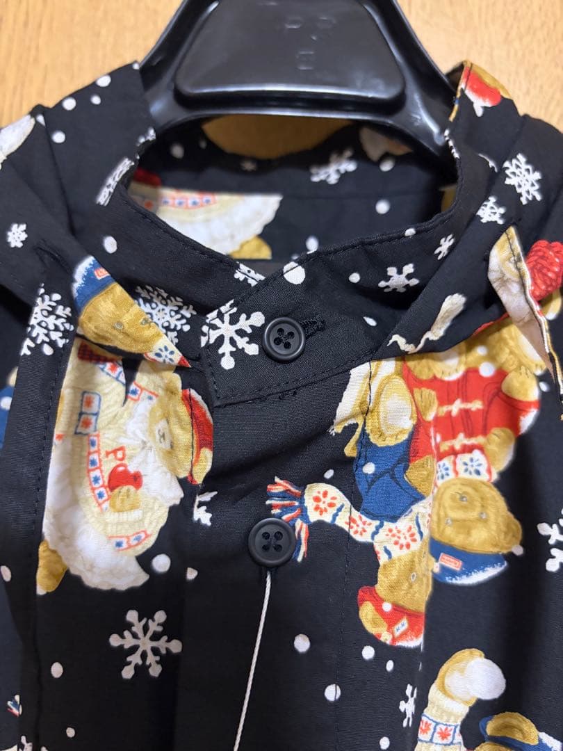 【新品タグ付】カールヘルム　三つ子のくま冬支度フードブラウス　黒