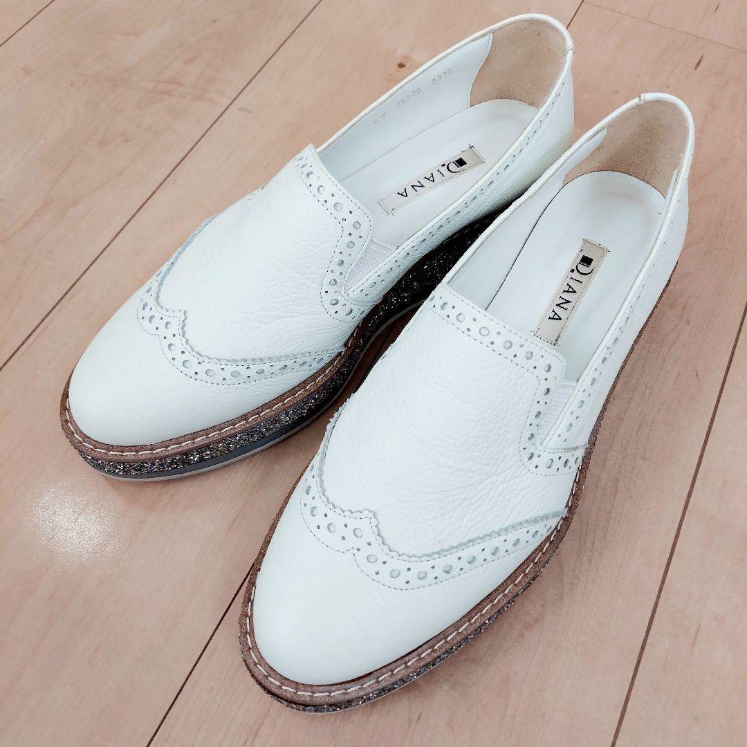 DIANA ダイアナ ローファー グリッター 厚底 シューズ 靴 23.5 革靴