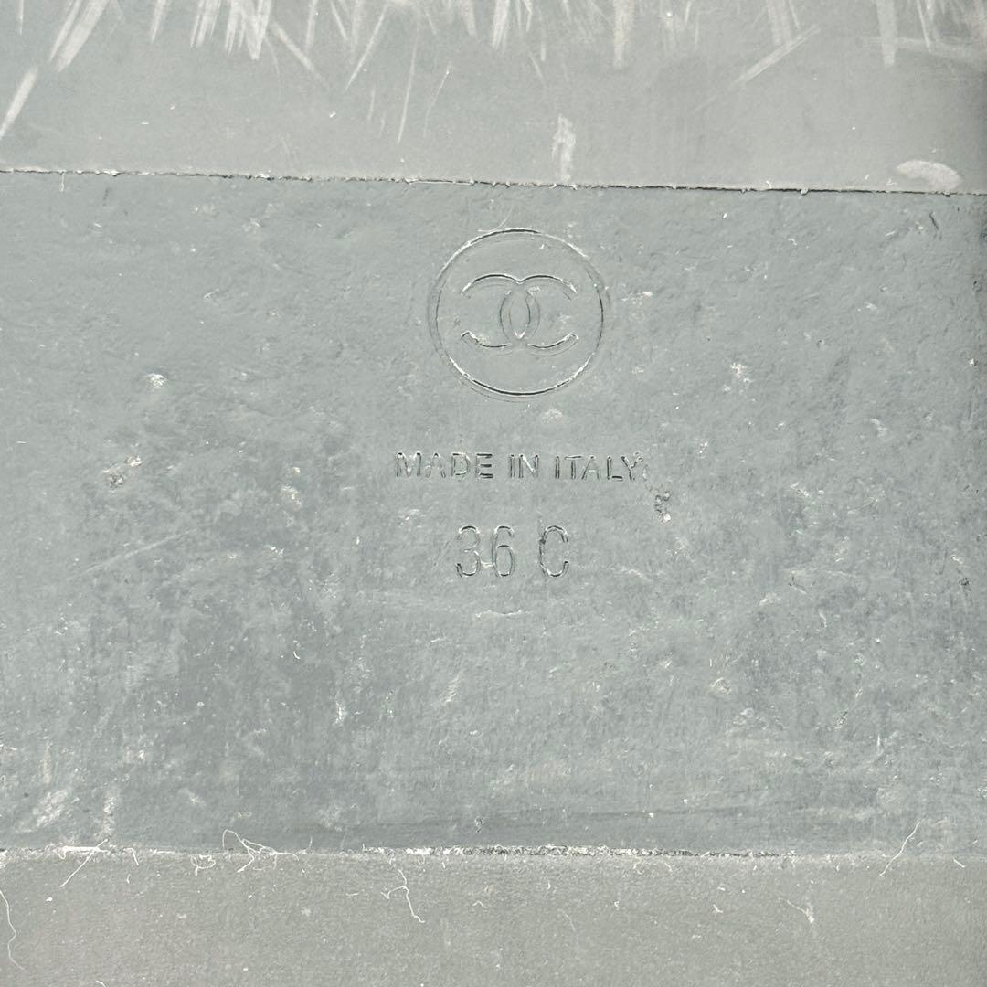 CHANEL シャネル キャビアスキン マトラッセ フッドヘット サンダル 36