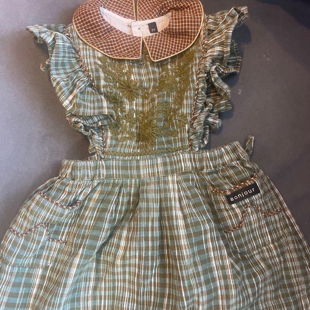 bonjour diary フリル付きジャンバースカート