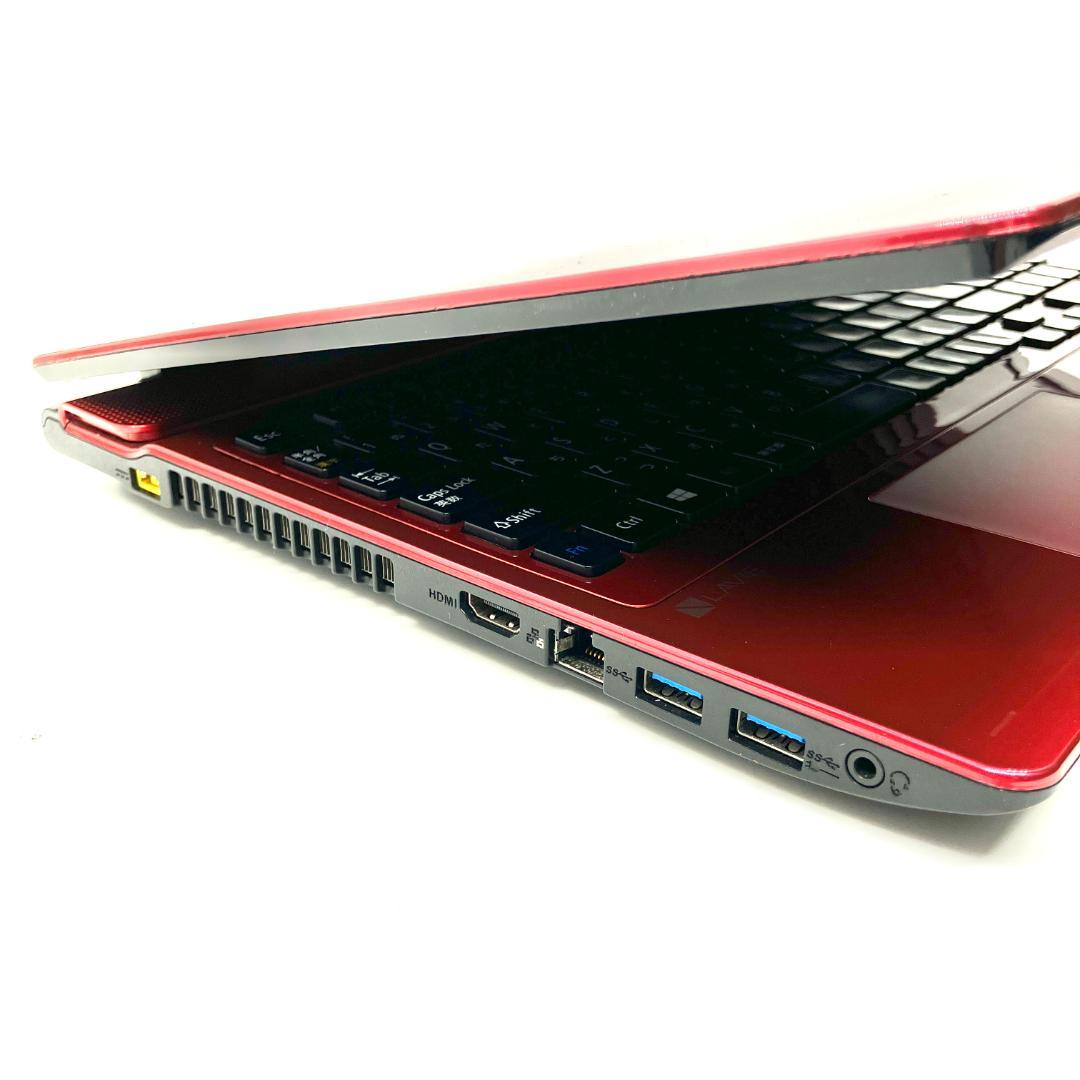 ✨Blu-ray見れる✨大画面❗大容量❗カメラ付 すぐ使えるノートパソコン 艶赤