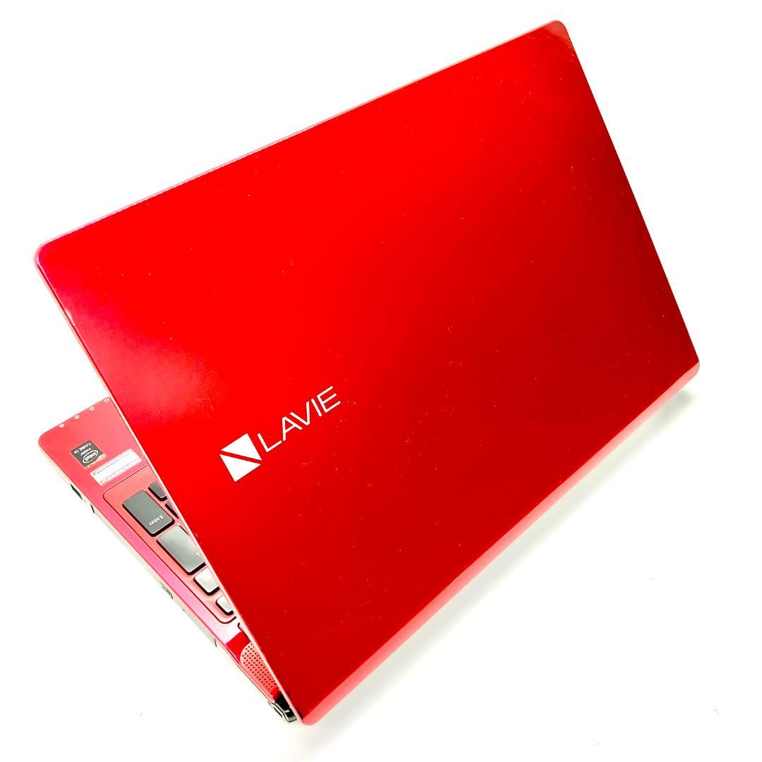 ✨Blu-ray見れる✨大画面❗大容量❗カメラ付 すぐ使えるノートパソコン 艶赤