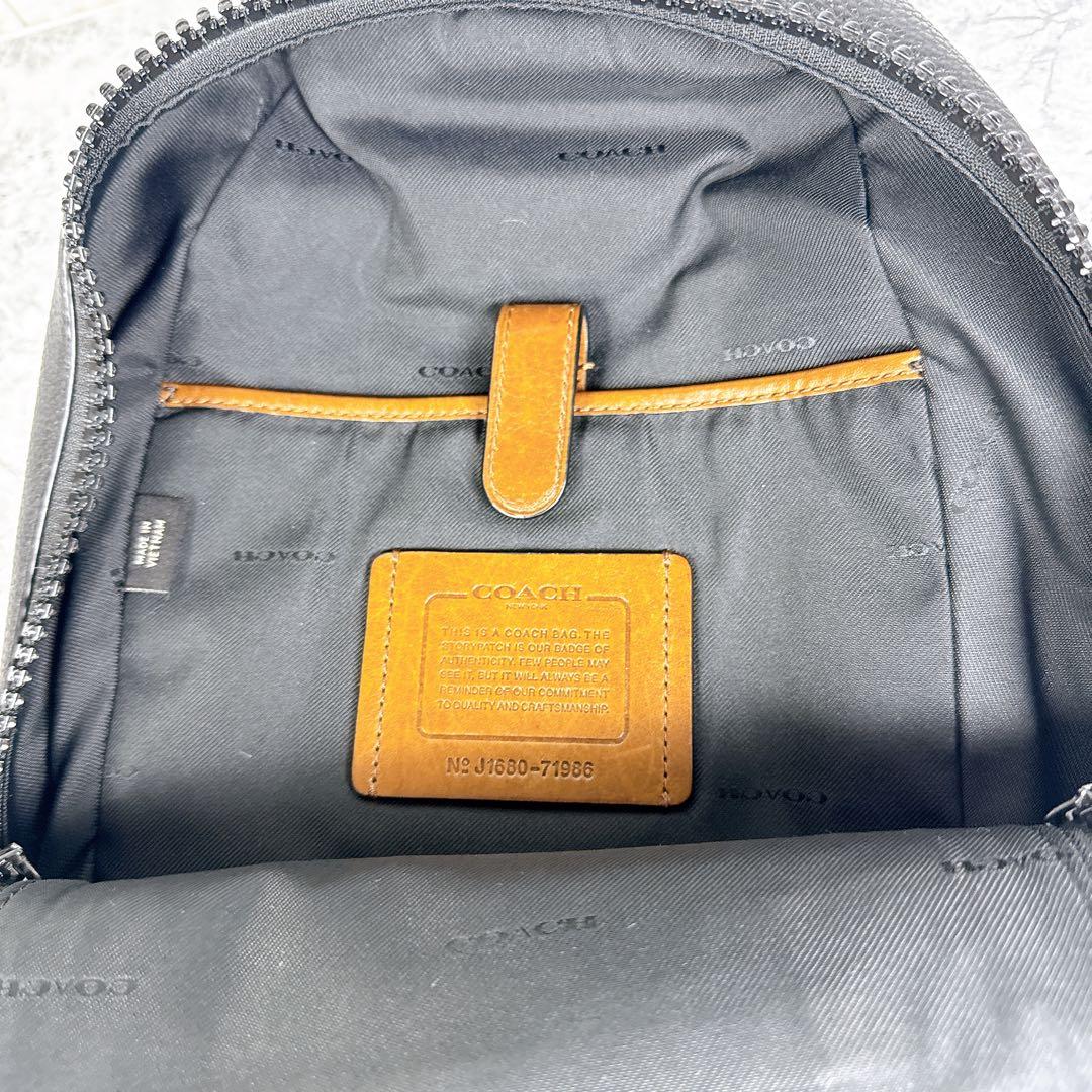【極美品】COACH コーチ レザー ボディバッグ スエード切替 黒