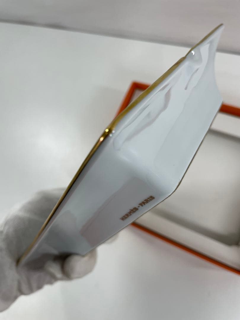 HERMES 帆船デザイン 置き型灰皿 陶磁器製