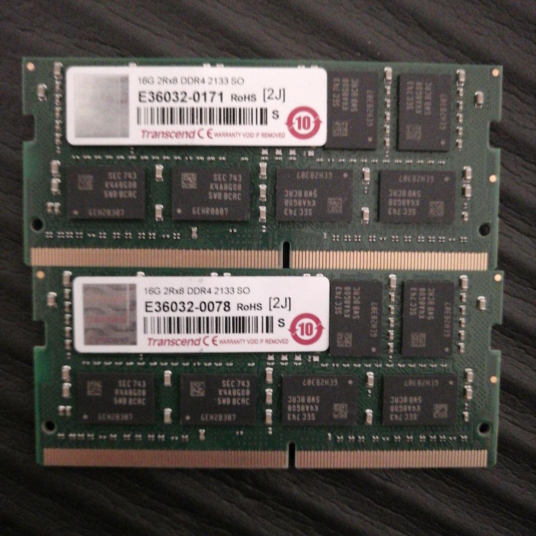 Transcend DDR4 2133 16GB メモリ 2枚セット 32GB