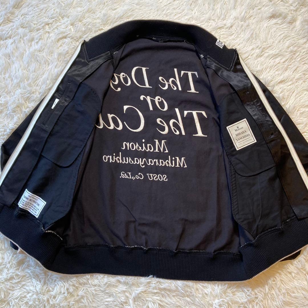 極美品 メゾンミハラヤスヒロ 22AW ノーカラーサテンジャケット バック刺繍