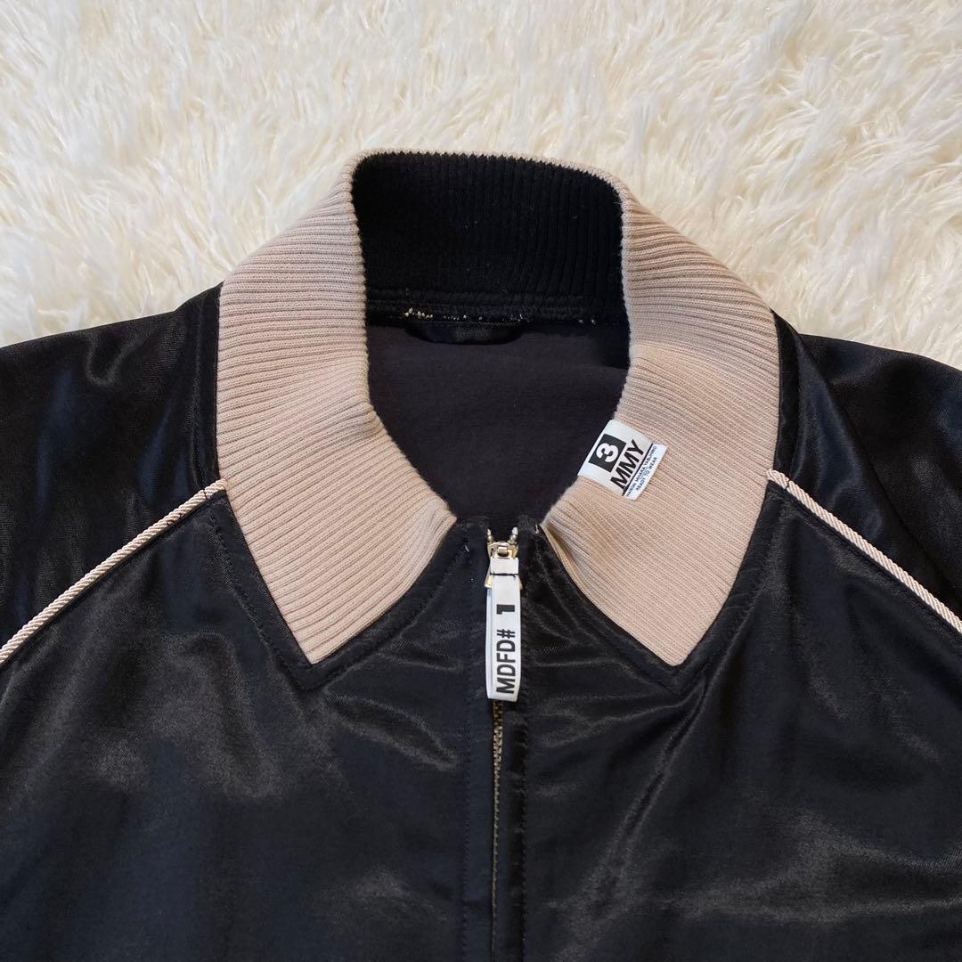 極美品 メゾンミハラヤスヒロ 22AW ノーカラーサテンジャケット バック刺繍