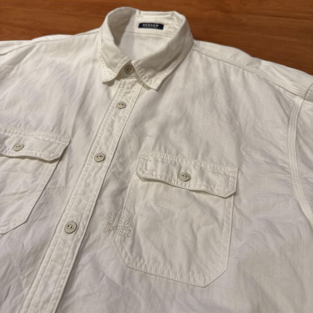 【DENHAM WDS 】新品 DENIM SHIRTS デニムシャツ 白 L