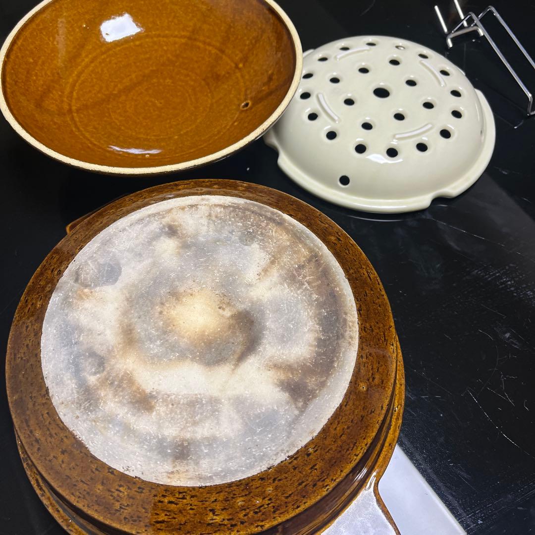 長谷園　土鍋　ビストロ蒸し鍋 アメ 大