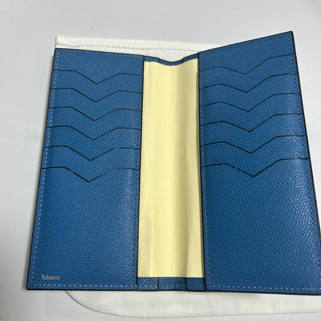 Valextra 青 レザー 長財布