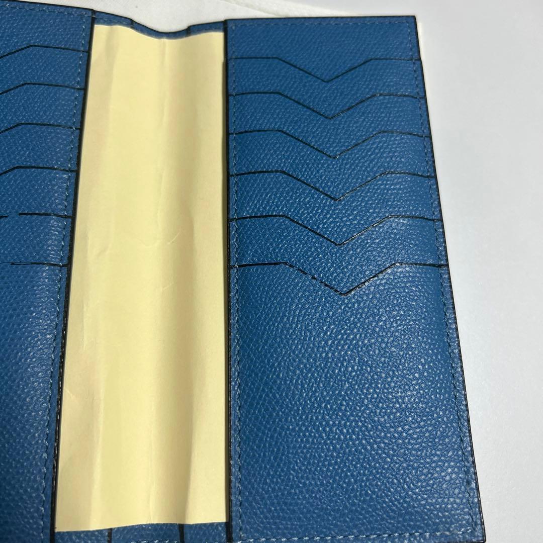 Valextra 青 レザー 長財布