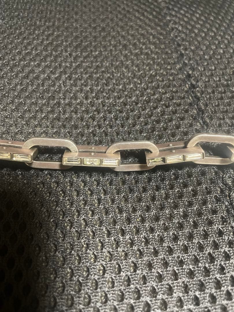 SAINT LAURENT クリスタル メタルリンクチェーンブレスレット