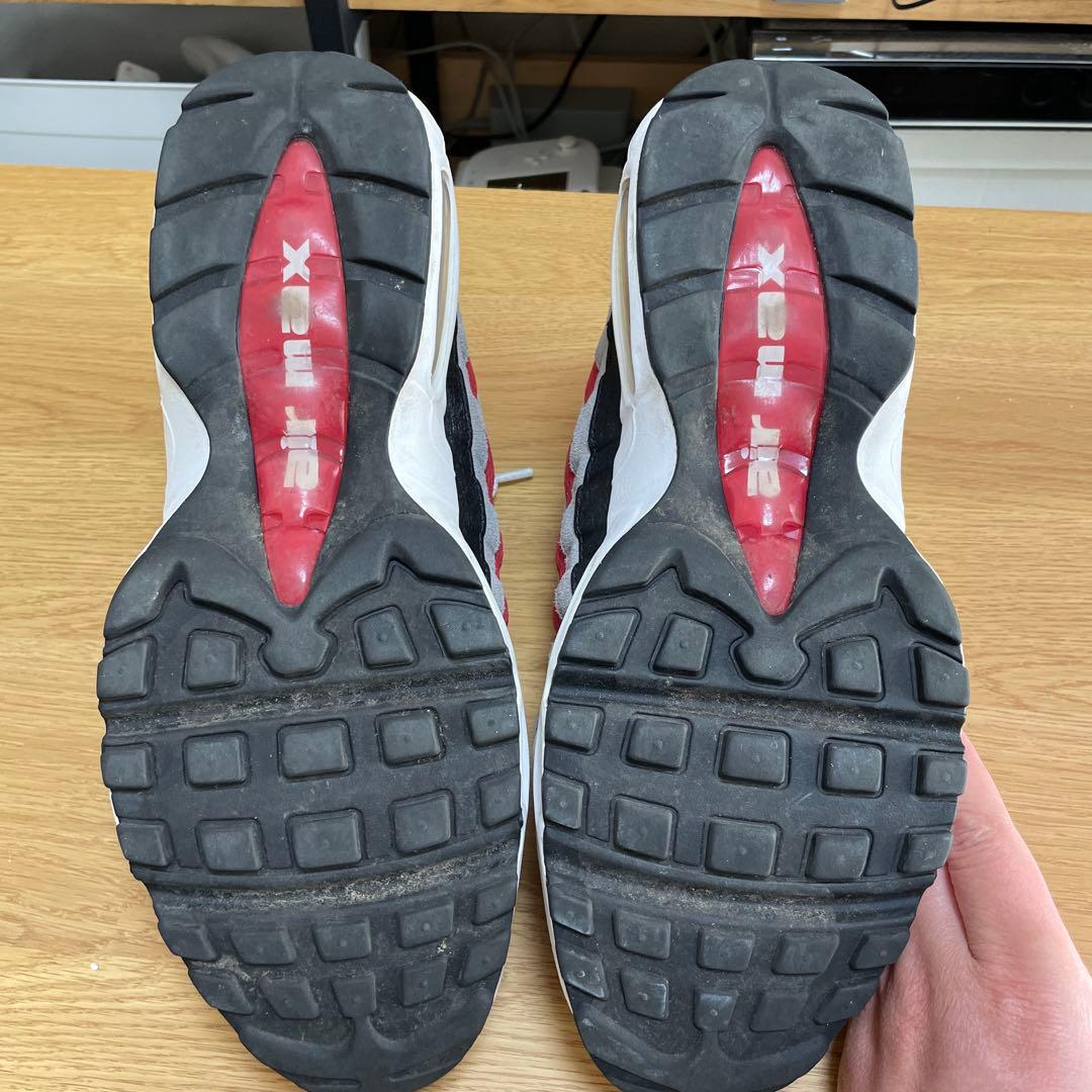 中古NIKE AIR MAX 95 White/Red/Grey 28cm
