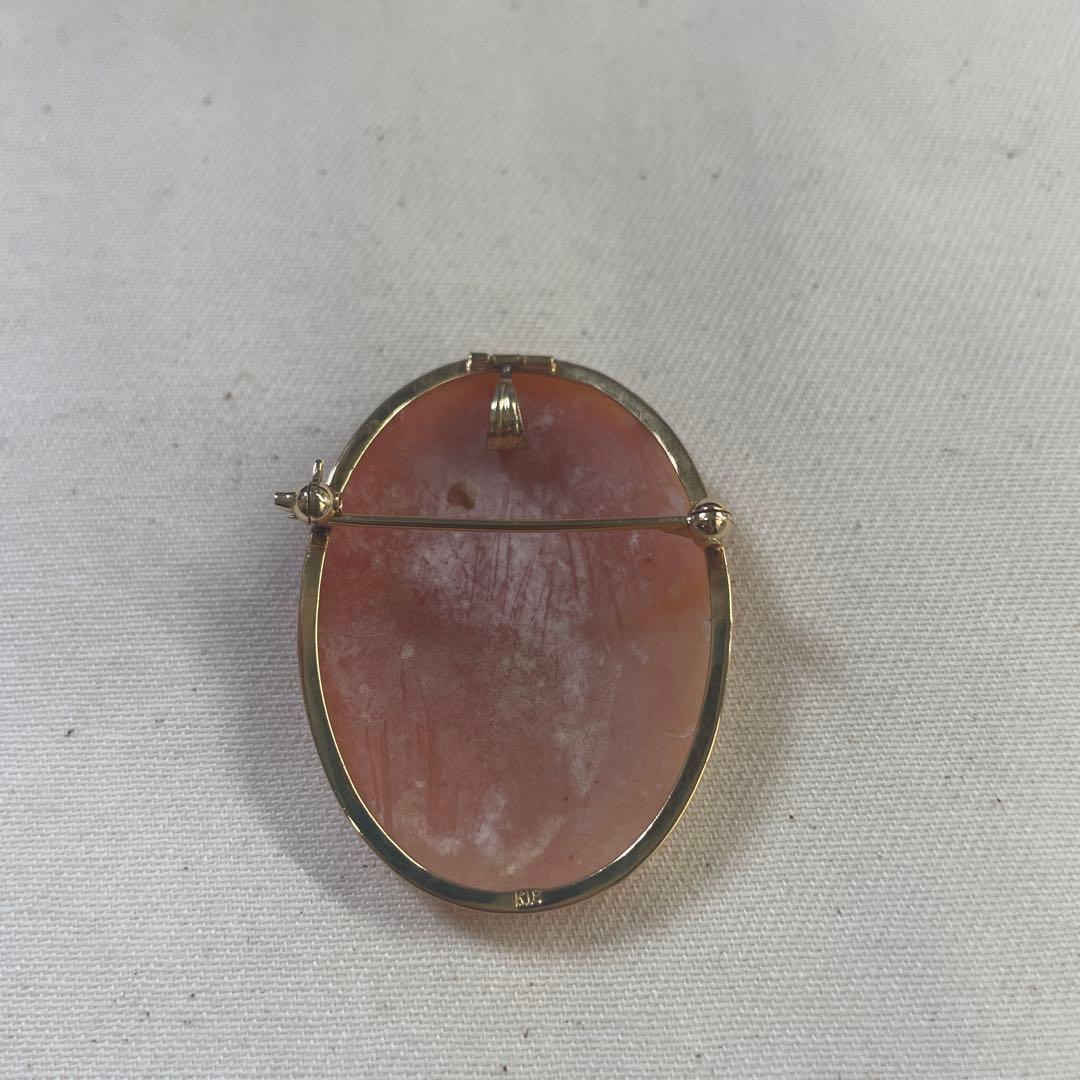 カメオ　ブローチ　k18