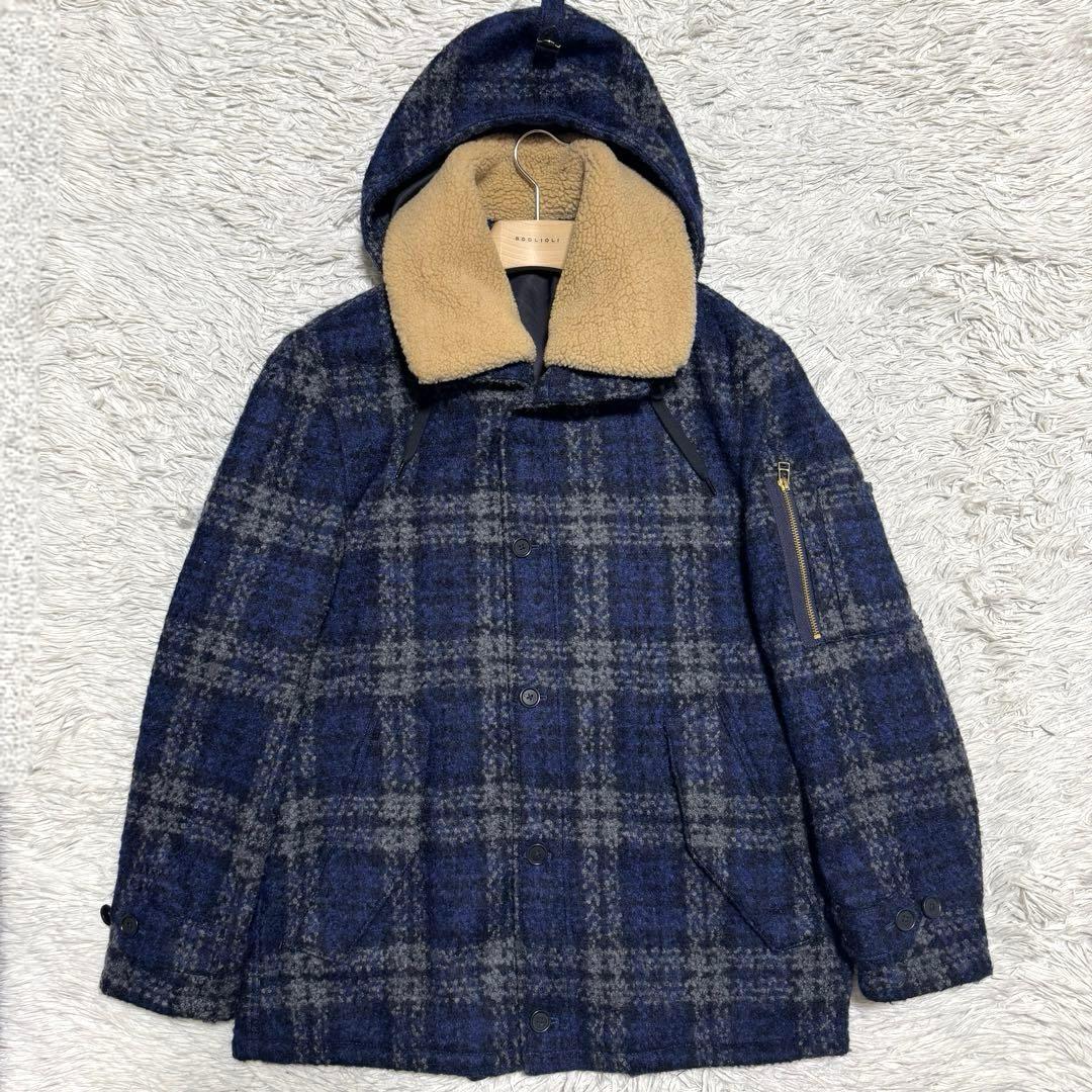 未使用級 ポールスミス 襟ボア 2way ブークレウール ジャケット コート