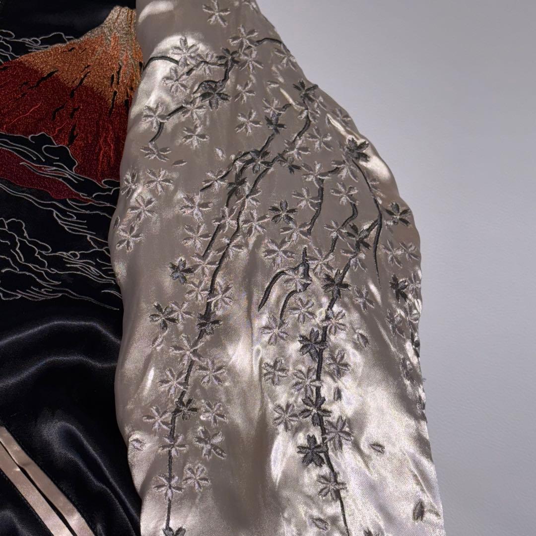 【美品】絡繰魂からくりだましい スカジャン ドラゴン 刺繍 リバーシブル XL