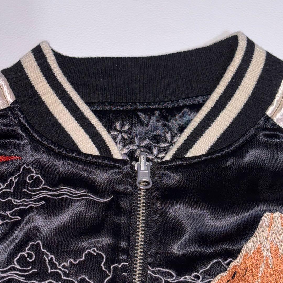 【美品】絡繰魂からくりだましい スカジャン ドラゴン 刺繍 リバーシブル XL