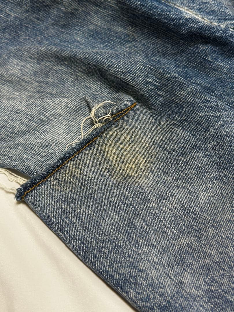 メゾンマルジェラ　カットオフデニム ブルー ユーズド加工 S51LA0107