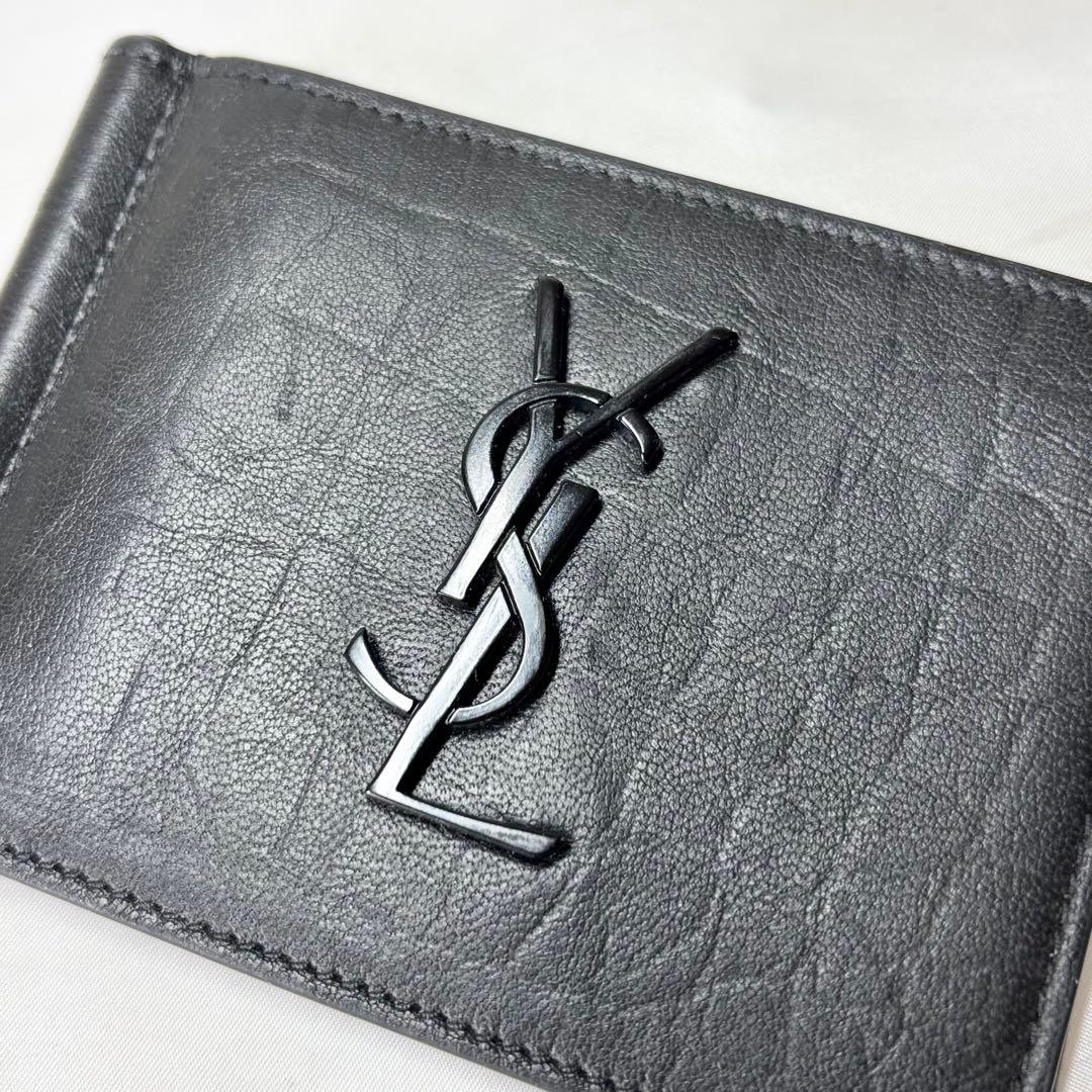 【極美品】　サンローラン　カサンドラ　マネークリップ　ビルクリップ　型押し　黒