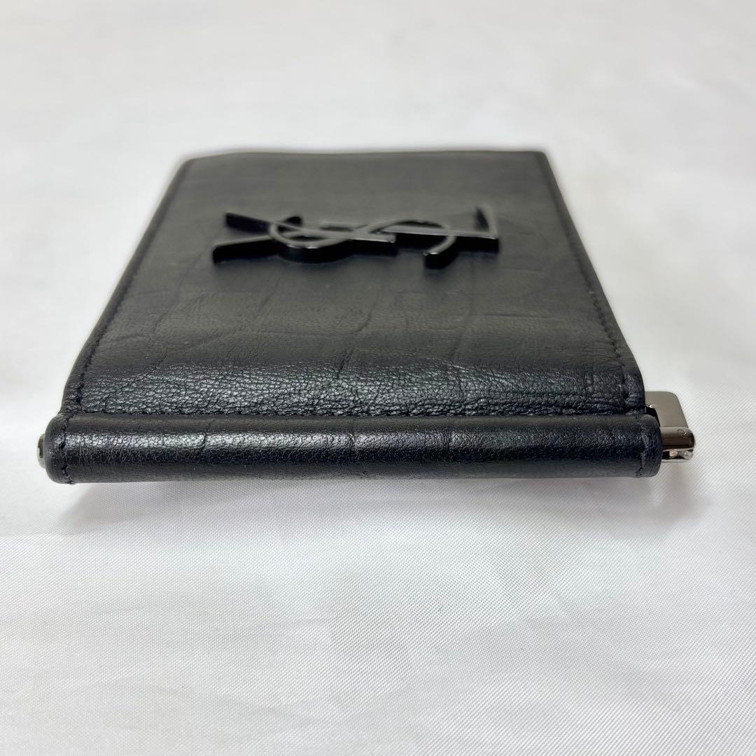 【極美品】　サンローラン　カサンドラ　マネークリップ　ビルクリップ　型押し　黒