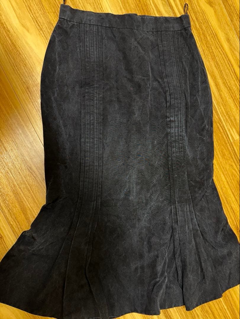 CHANEL シルク混ロングスカート　 ブラック マーメイドスカート