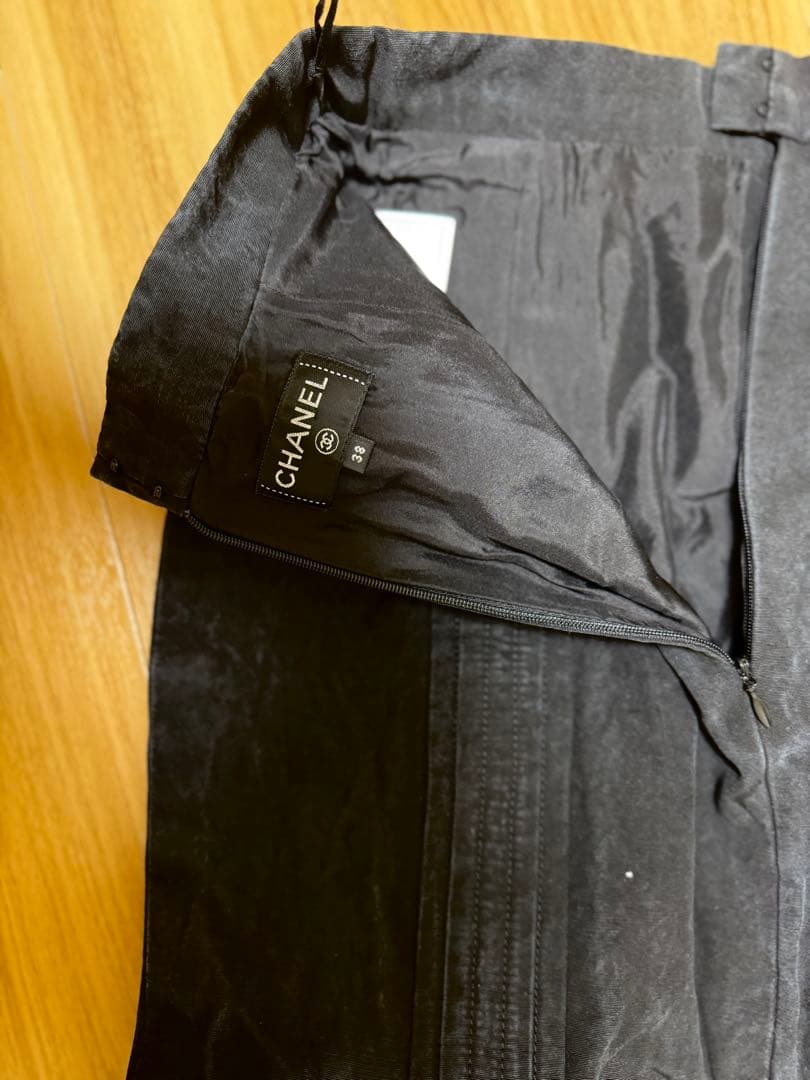 CHANEL シルク混ロングスカート　 ブラック マーメイドスカート