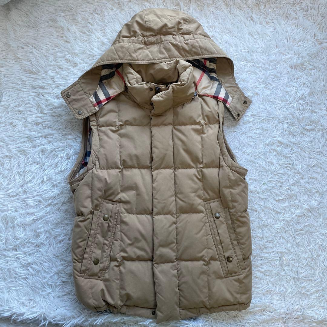 バーバリー　3WAY ダウンジャケット　ダウンベスト　ベージュ　メガチェック M