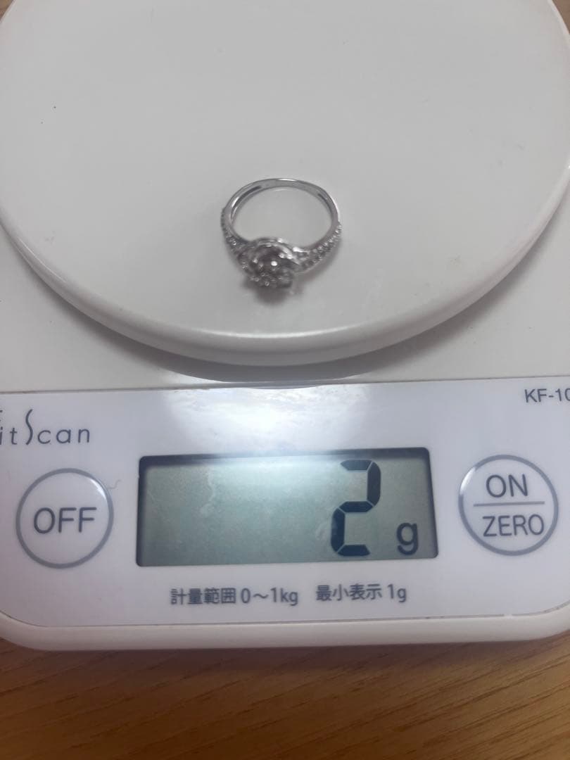 お花　ダイヤ　K18 WG 鑑別書付