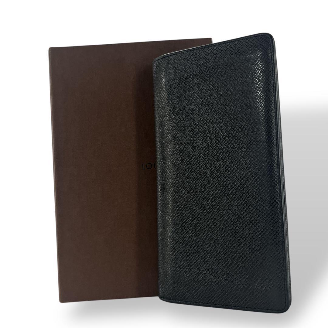 ルイヴィトン　長財布　タイガ　ポルトフォイユ・ブラザ　プラザ　レザー　ブラック