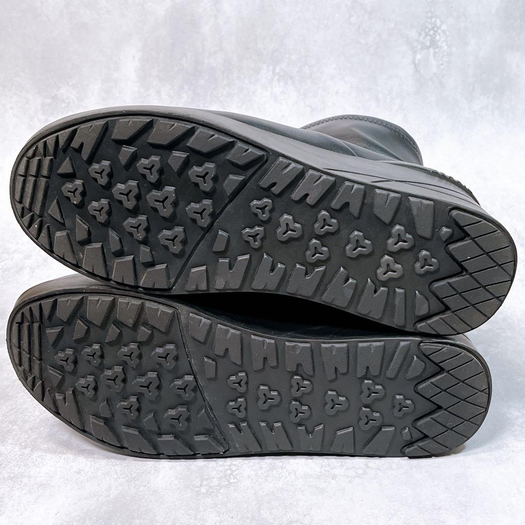 【ビーアクシス】バランスコアブーツ (L) 厚底 サイドジップ　レザー ブラック