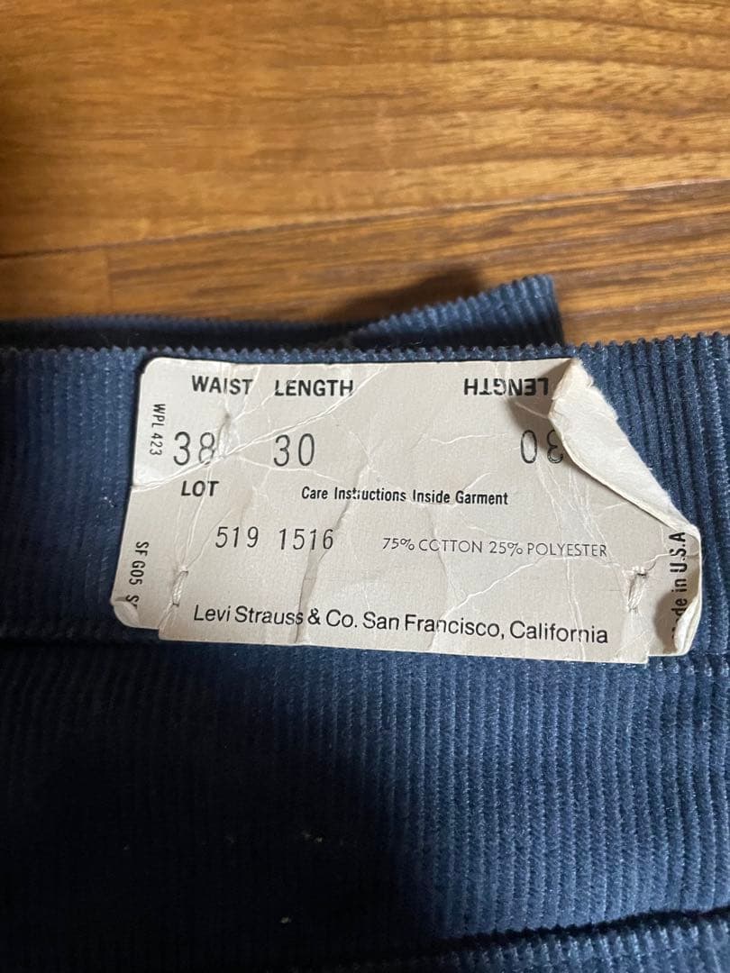 リーバイス 519 コーデュロイパンツ w38 デッドストック　希少カラー