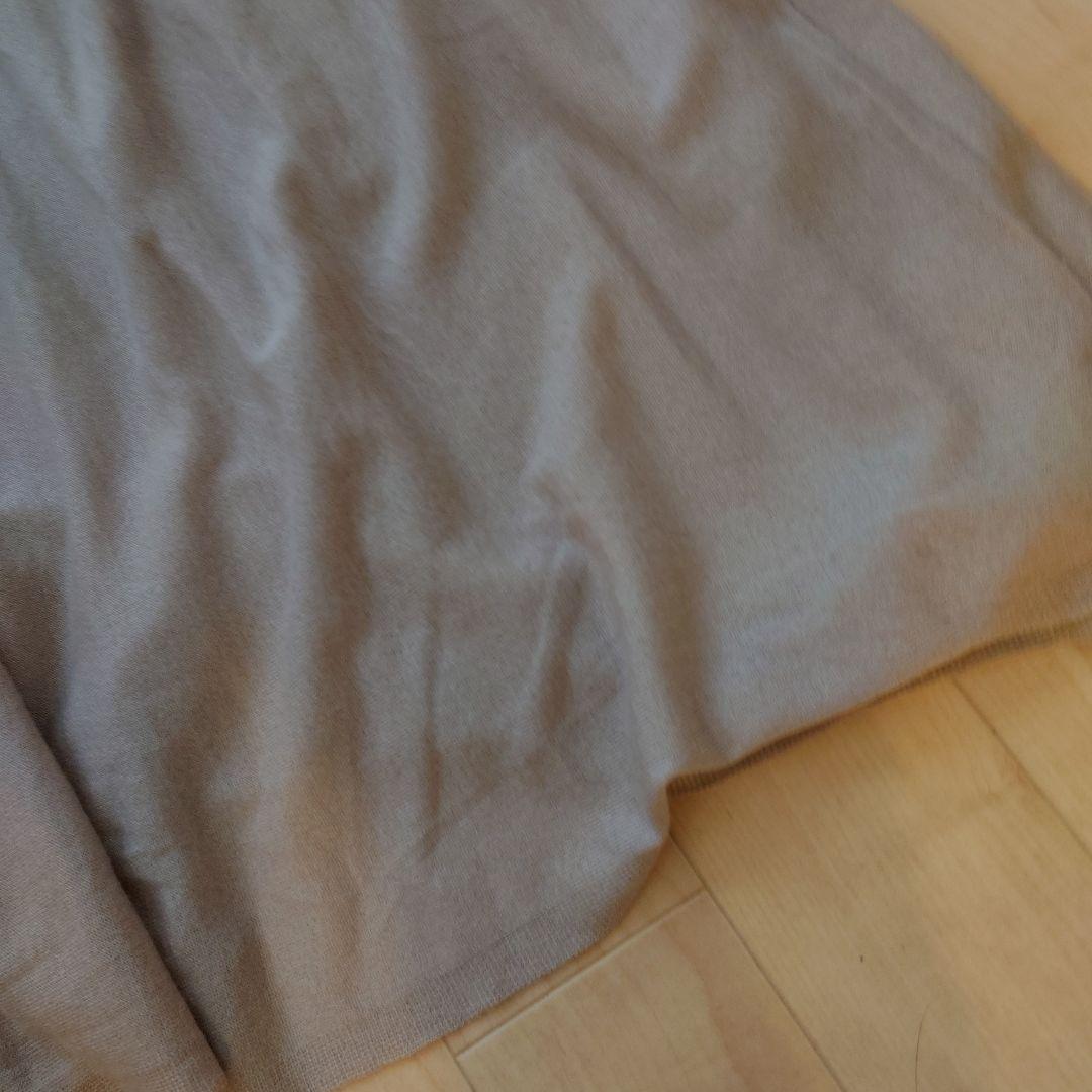 カレンソロジー　ベージュ ウールハイネックギャザー ワンピース　ロングドレス