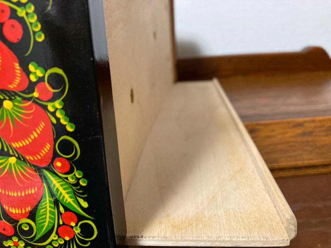 ロシア雑貨☆伝統工芸ホフロマ塗り収納ケース木製箱bread boxマトリョーシカ