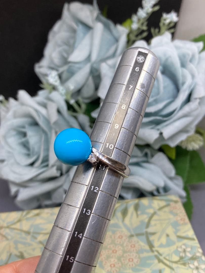 【新品未使用】PT900 天然トルコ石　リング