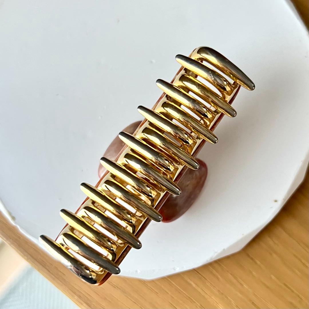 acca オレンジ系 ヘアクリップ　中サイズ