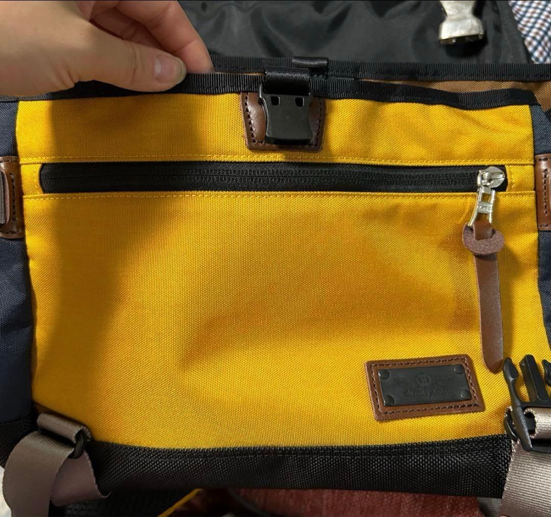 master-piece メッセンジャーバッグ イエロー/ネイビー　廃番カラー