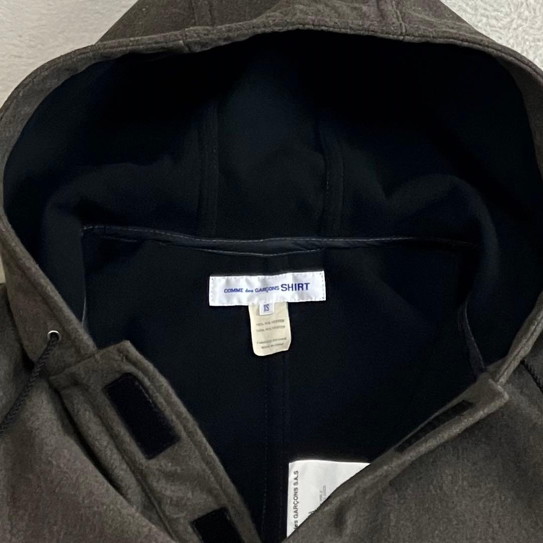 コムデギャルソンシャツ フーディー プルオーバー ポンチョ コート ブラウン