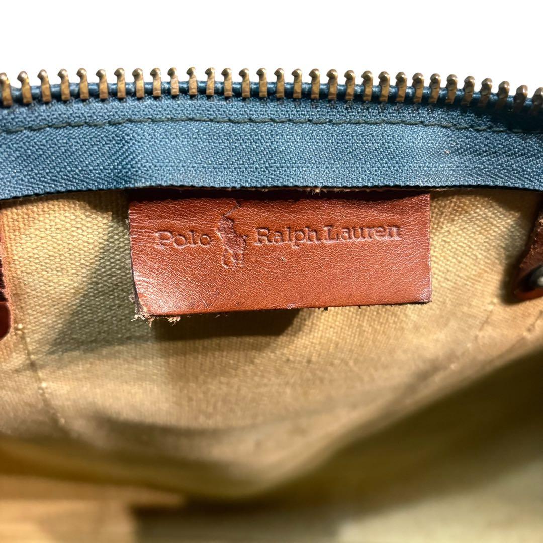美品 ポロラルフローレン ボストンバッグ 2way チェック PVC 大容量