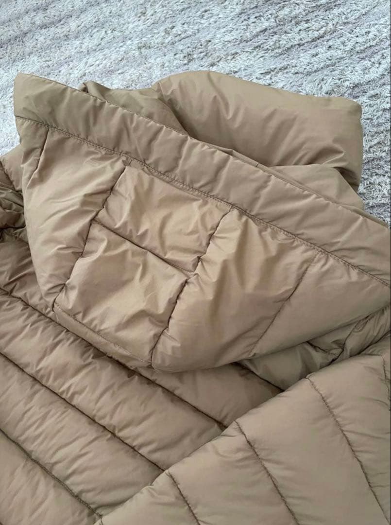   フード付きダウンジャケット S ベージュ