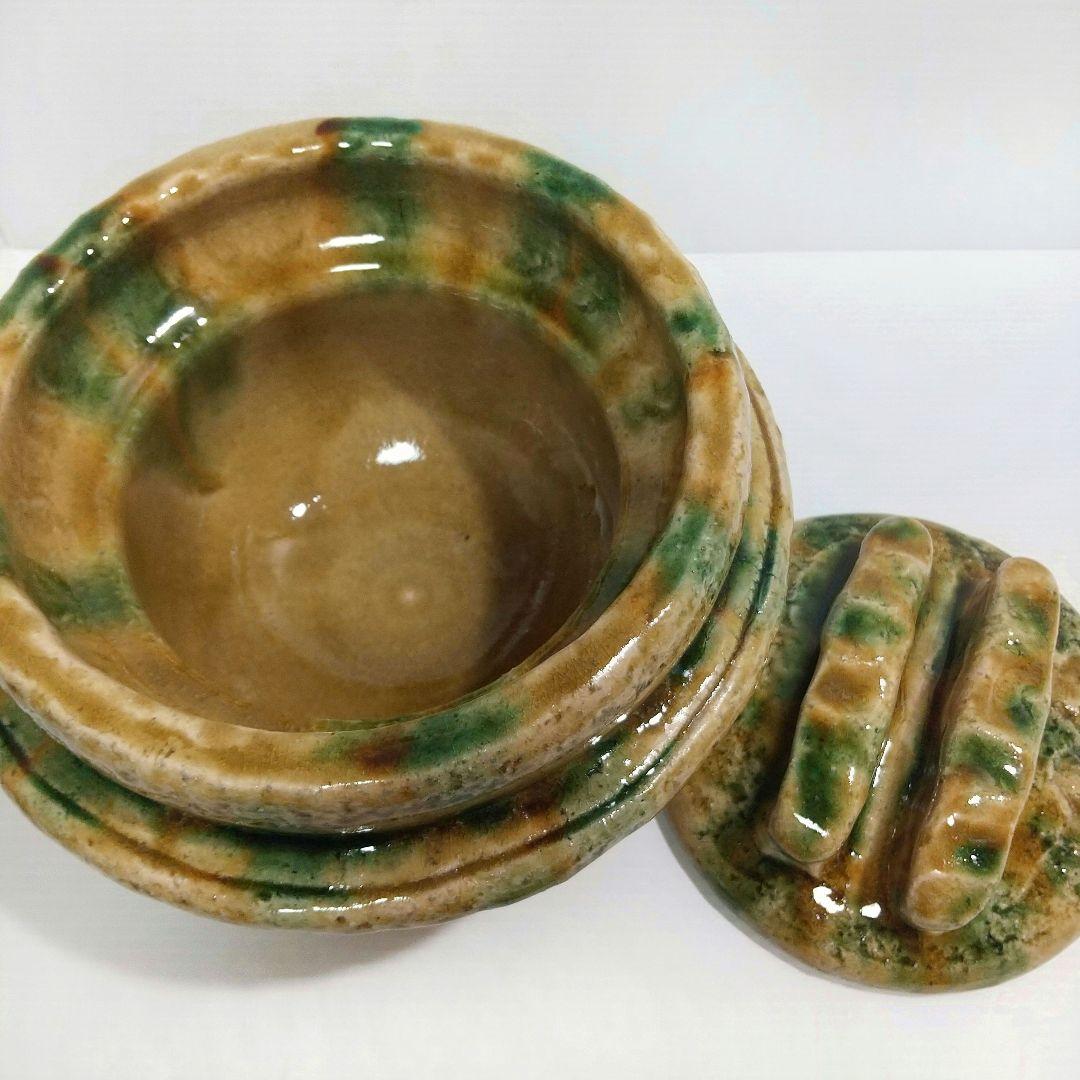 一志郎窯 三彩 土鍋 御飯鍋 中川一志郎