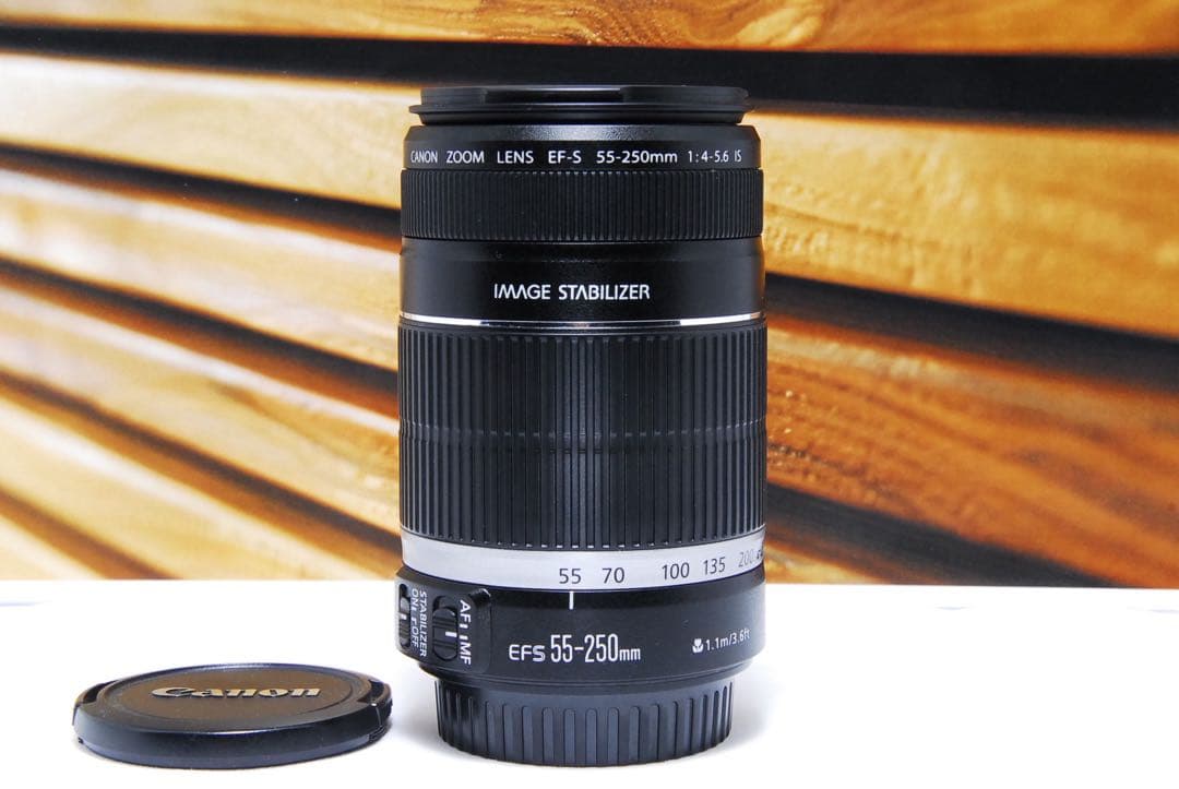 一眼レフ 望遠レンズ キャノン 55-250mm is
