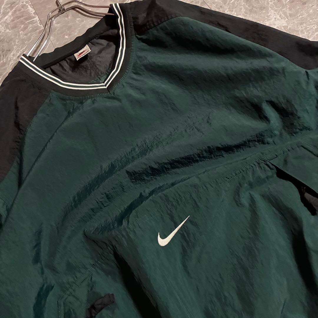 90s NIKE ナイロンプルオーバー スウォッシュ刺繍ロゴ XXL