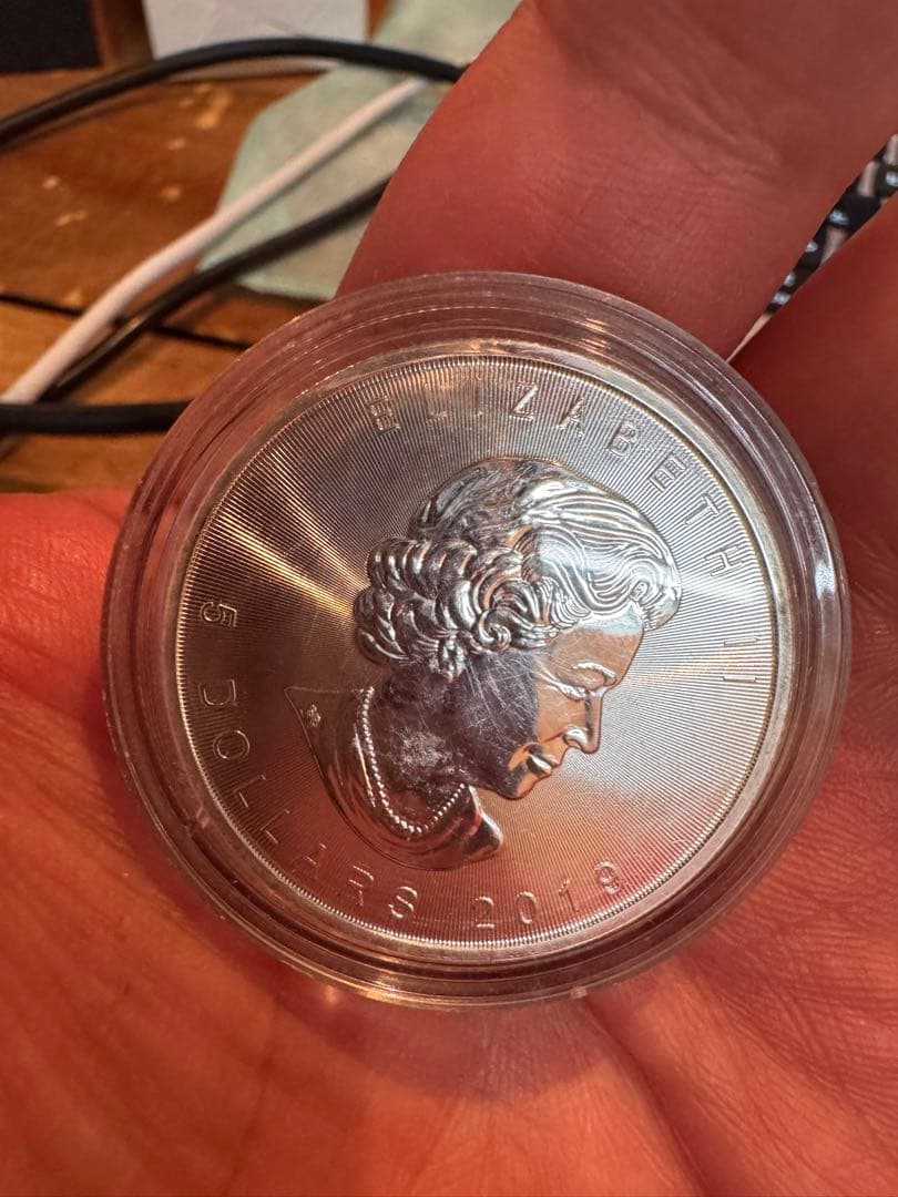 カナダ メープルリーフ 銀貨 5ドル 2019