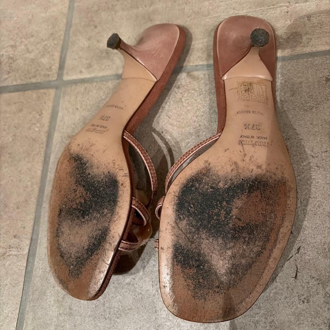 I*e様 Miu Miu フラワー装飾 ハイヒールサンダル