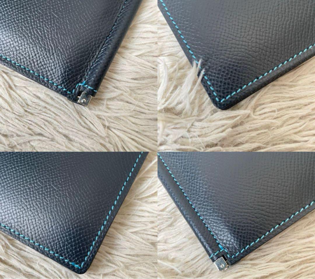 未使用級✨ ブルックリンミュージアム 二つ折り財布 マネークリップ ネイビー