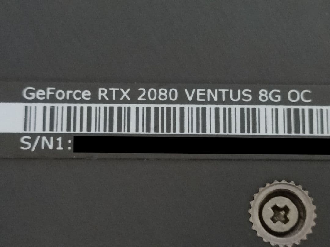 ポ*チ様 MSI GeForce RTX2080 8GB VENTUS OC