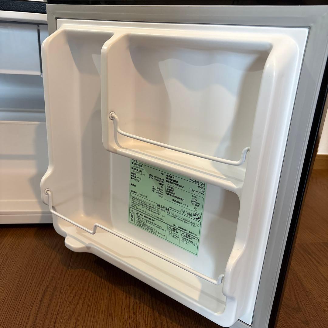 アイリスプラザ 冷蔵庫 46L 幅47cm PRC-B051D-B 右開き