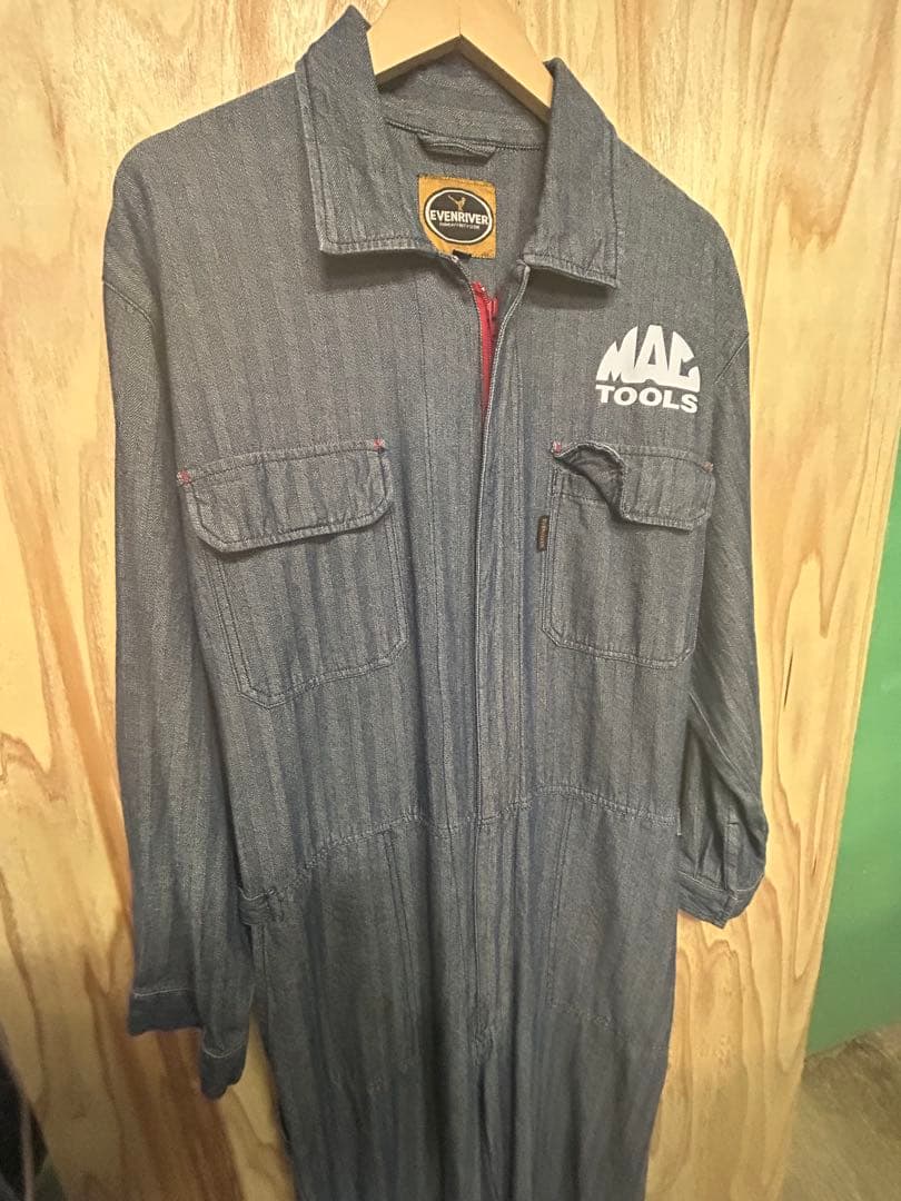 MAC TOOLS ストライプデニムオーバーオール イーブンリバー