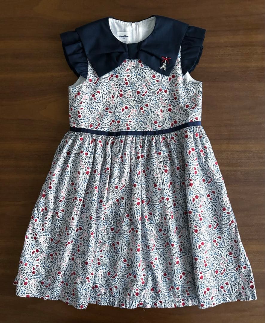 ファミリア　花柄ノースリーブワンピース　リバティ　110 現行品