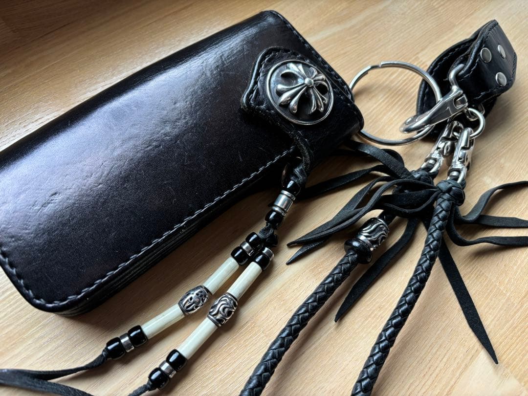 ☆希少☆美品☆ビッグツイン☆ロングレザーウォレット☆ベルト☆クロスコンチョ☆